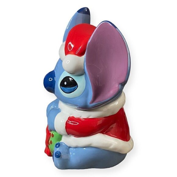 Disney Holiday Stitch Christmas Cookie Jar Stitch from Lilo & Stitch New (c) - Picture 4 of 9